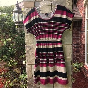 Delirious LA Cranberry Black Gray Stretch Dress L